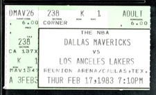 1983 DALLAS MAVERICKS LAKERS MAGIC JOHNSON/KAREEM ABDUL JABBAR BASKETBALL TICKET