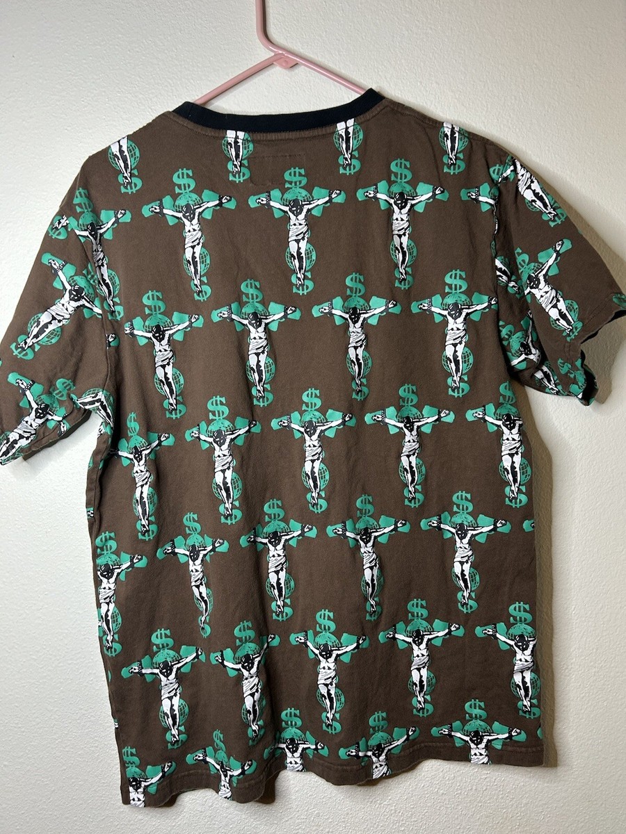 FTP RARE Jesus Crucifix Money World Brown T Shirt Size Large. | eBay