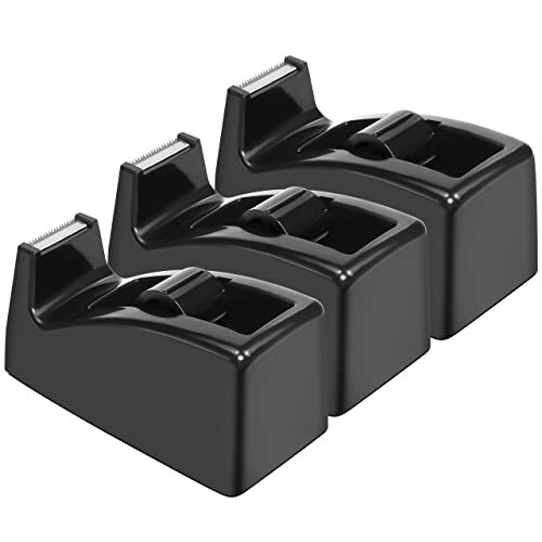 Desktop Tape Dispenser - Non-Skid Base - Weighted Tape Roll Dispenser -