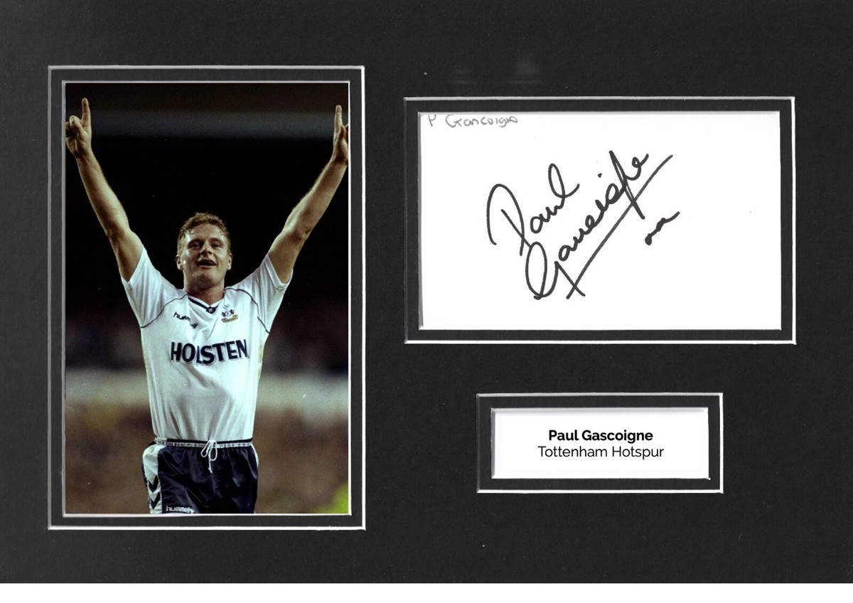 Paul Gascoigne Signed 12x8 Photo Display Tottenham Hotspur Real