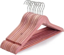American Red Cedar Wooden Hangers, Clothes Hangers for Closet, Wood Coat Hanger