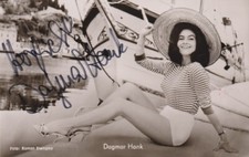 DAGMAR HANK Original Autogramm signierte R&uuml;del Postkarte 60er Jahre selten