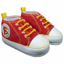 NCAA Florida State Seminoles Logo Red Infant Soft Sole Canvas Shoe 9-12M Size 4