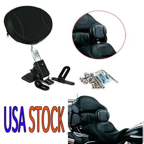 Plug-In Driver Rider Backrest Pad Mount For Harley Touring Road Glide 1997 2024