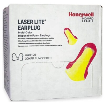 Honeywell 3301105 Howard Leight LL-1 Laser Lite Schaumstoff Ohrstöpsel 200 Paar ohne Kabel