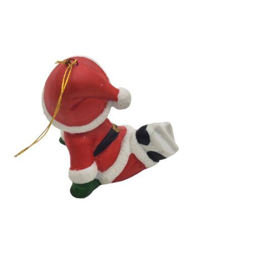 Vintage 1986 Santa Clause Ceramic Hanging Christmas Ornament 3" Holiday Decor - Picture 4 of 5