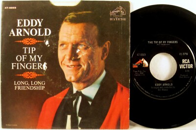 RCA 45 RPM Eddy Arnold TIP OF MY FINGER 1966 w/Picture Sleeve 47-8869
