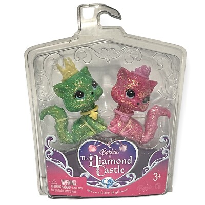 Barbie The Diamond Castle Glitter Kitties Cats Pink Green 2008 New Sealed  RARE