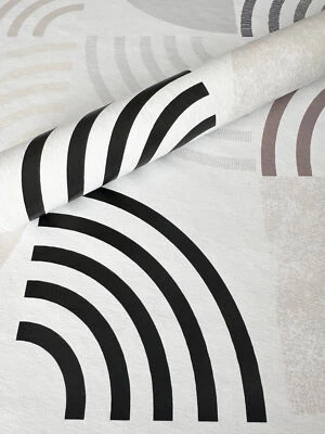 MAMBO DESIGN PVC Tischdecke RADIUS weiss grau Wachstuch Eckig Breite&Länge wählbar abwaschbar