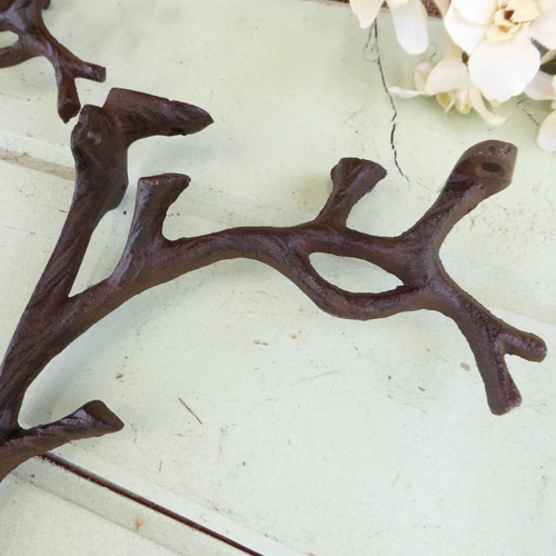 Brown Cast Iron Tree Branch Vintage Metal Shelf Bracket Heavy Duty Home Decor - Picture 4 of 6