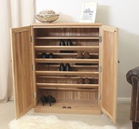 Nara Solid Oak Hallway Patio Furniture Large Shoe Storage Cupboard Rack Cabinet Nara Solid Oak Hallway Patio Furniture Large Shoe Storage Cupboard Rack Cabinet