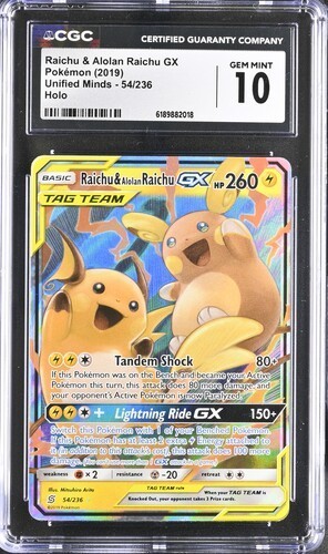 Raichu & Alolan Raichu-GX graded CGC 10 for sale on eBay