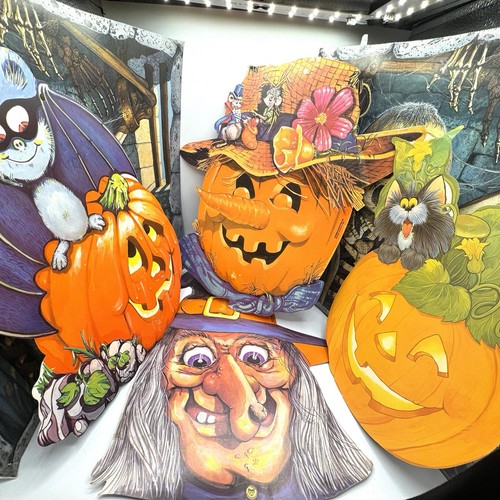 Vintage Halloween Die Cuts Lot of 6 80s/90s Large & XL Size Randim Decorations