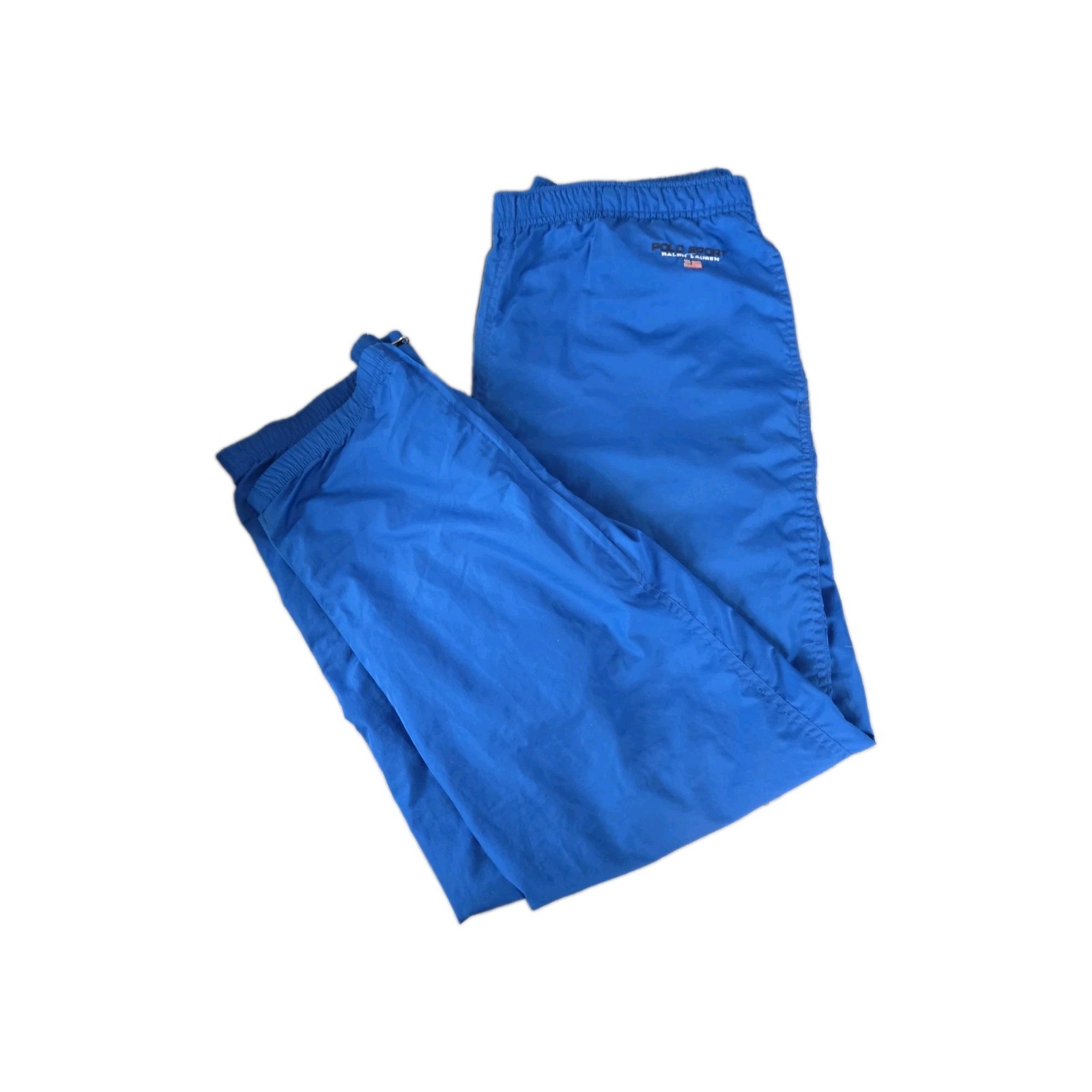 VTG 90s Polo Sport Blue Ralph Lauren Track Pants Mens Ankle Zip Y2K Sz M