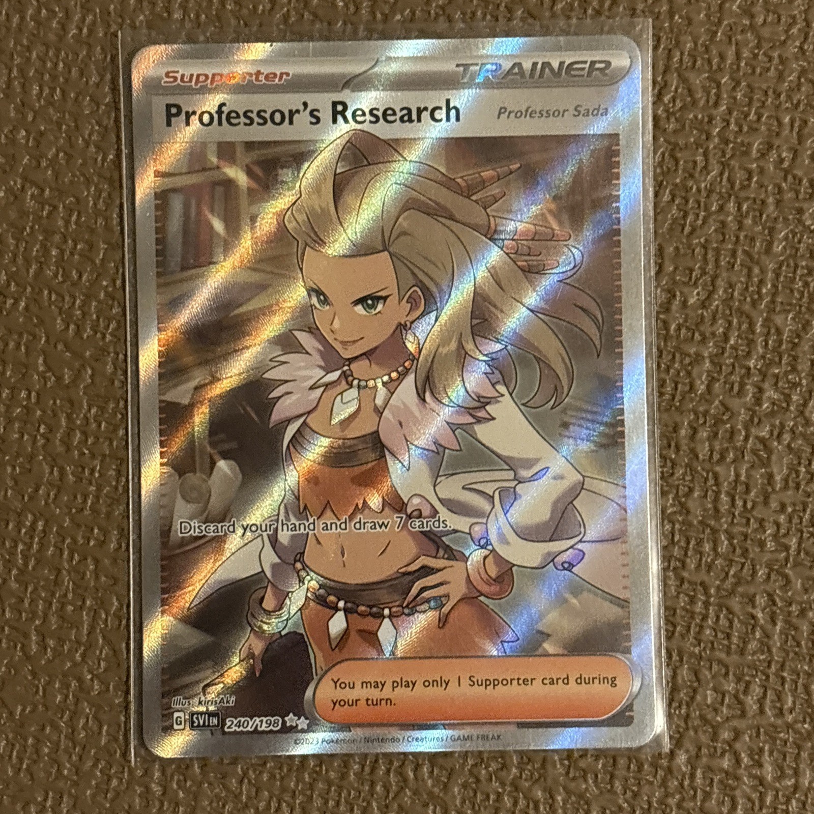 Professor's Research Full Art 240/198 Ultra Rare Scarlet & Violet Pokemon TCG NM