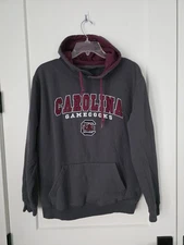 South Carolina Gamecocks Hoodie Mens Medium Gray Pullover NCAA Embroidered