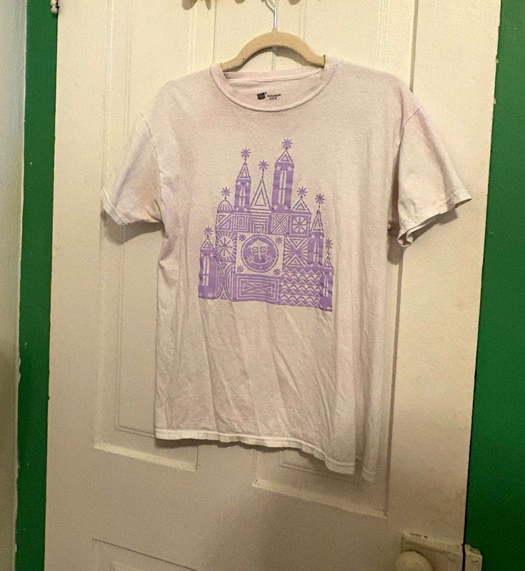 Hanes ComfortSoft Men's M White/Purple Graphic Print Crew Neck Cotton Tee SS