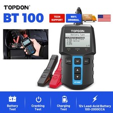 TOPDON BT100 12V Automotive Battery Tester Alternator Charging Cranking Analyser