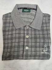 Hugo Boss Vintage Golf Polo Shirt XL Gray Geometric,Old Head Embroidered