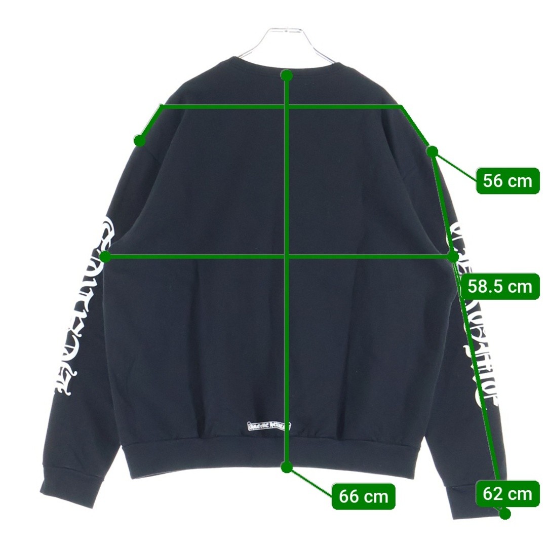 CHROME HEARTS Neck Logo Crawneck Sweatshirt Crew Trainer Sleeve Print Black Used thumbnail 9