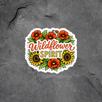Wildflower Sticker Vinyl Decal Spirit Floral Sunflower Boho Nature