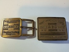 2-Abc American Bowling Congress Most Improved Average Belt Buckles To Engrave