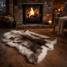 Luxury Faux Reindeer Hide Rug – Natural Nordic Style Living Room Bedroom