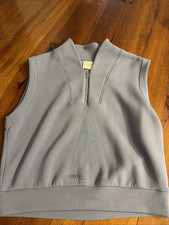 Varley Womens Double Soft Magnolia Half Zip Vest Size Large Blue Relaxed Comfy