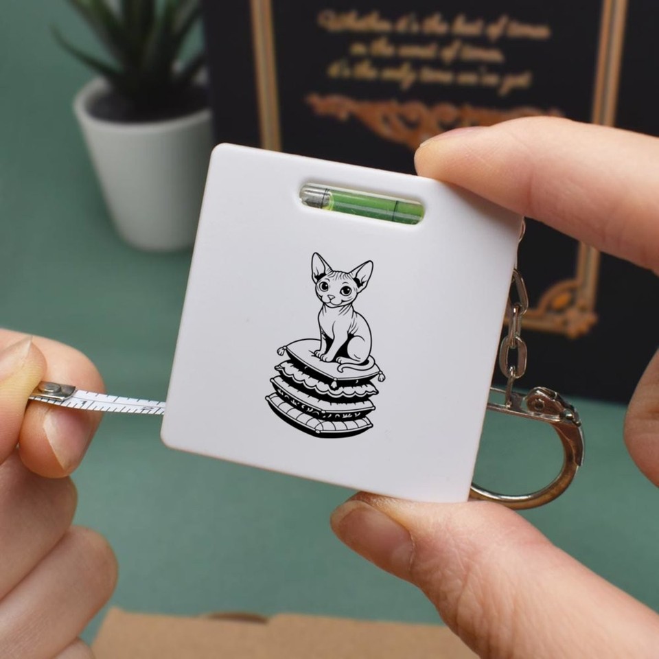 'Relaxed Sphinx Cat' Keyring Tape Measure (KM00046265) | eBay UK