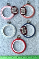 Flexi-Hoop Round Plastic Frames Pinks, Blues, Red 2 1/2" set of 5