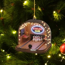 Personalized Bowling Club Christmas Ornament Bowling Ornament Bowler Ornament