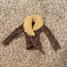 Barbie Doll Fashion Fever My Scene Faux  Fur Leather Coat 2000's Doll C361G