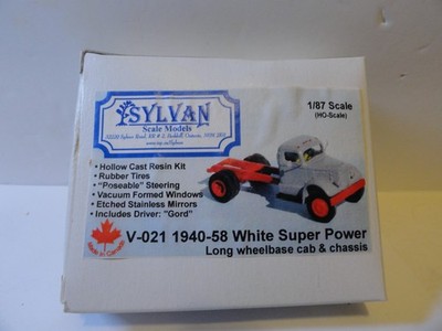 HO 1/87 Sylvan Scale Models # V-021 1940-58 White Super Pwr Lg Wheelbase Cab KIT