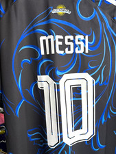 Lionel Messi 10 Argentina Soccer Jersey Black/Blue. Pink  Black