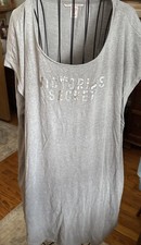 Victoria's Secret Light Pink Long Sleep Shirt Short Sleeve VS Logo