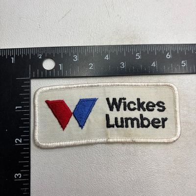 #ad Vintage WICKES LUMBER Embroidered Uniform Patch 63aj $3.95