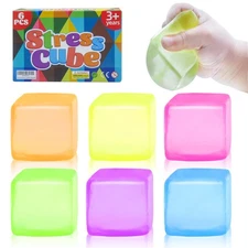 6 Pack Stress Cube Squishy Stress Balls for Adults Kids, Sensory Fidget Toys ...