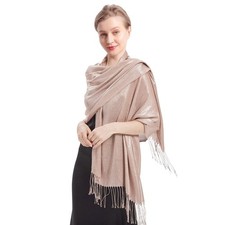 Sparkly Metallic Shawls and Wraps,Women's Glitter Pashmina Shawl Scarf forformal