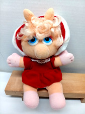 1987 Muppets Baby Miss Piggy 11" Christmas Plush Stuffed Animal Jim Henson