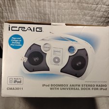 Craig CMA3011 Portable AM/FM Radio Speaker System w/Dock Connector for iPod New