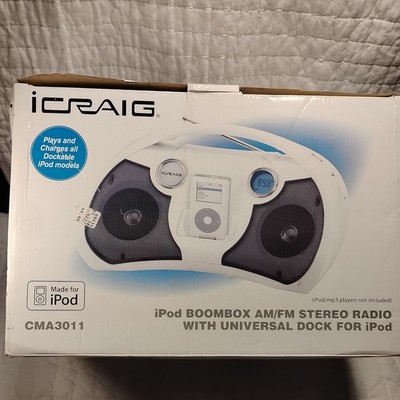 Craig CMA3011 Portable AM/FM Radio Speaker System w/Dock Connector for iPod New 