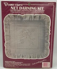 Vogart Crafts American Beauty Rose Pillow Net Darning Kit 2526G NEW Free Ship!