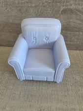 2004 Mattel Loving Family Dollhouse Blue Armchair Single Seat Sofa Couch g67h
