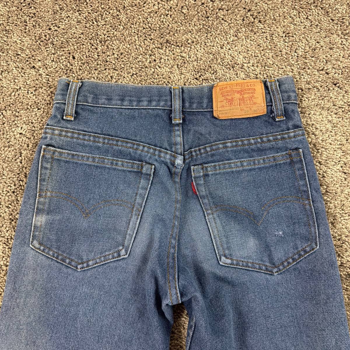 VINTAGE Levis 717 Jeans Mens 28 Boot Cut Saddleman Student 717 
