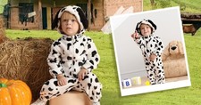 DALMATION DOG ONE PIECE Kids Pajamas Costume Jumpsuit sz XS 4T-5T Halloween