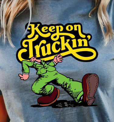 Keep On Truckin' T-Shirt | Retro Walking Man Graphic Tee, 70s Vibe Shirt