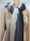 NEW Marina D'Este Collection Cashmere Scarf Black/White Ombre Stripe 30x60 NWT — photo 2