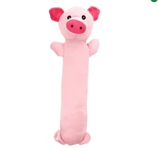 Greenbrier Kennel Club Long Animal Plush Dog Toys with Squeaker, 12 in.pink