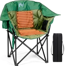 NAIZEA Heated Camping Chair Padded Patio Lounge Chairs 3 Heat Levels 20" W Seat
