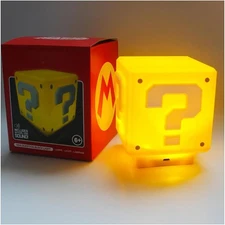 Mini Super Mario Bros.Charging Question Mark Night Light, Desktop USB Bedroom
